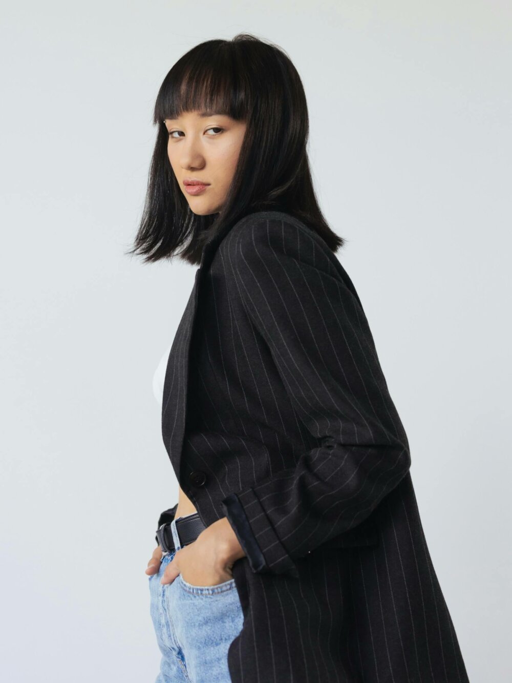 Minimal stripe blazer