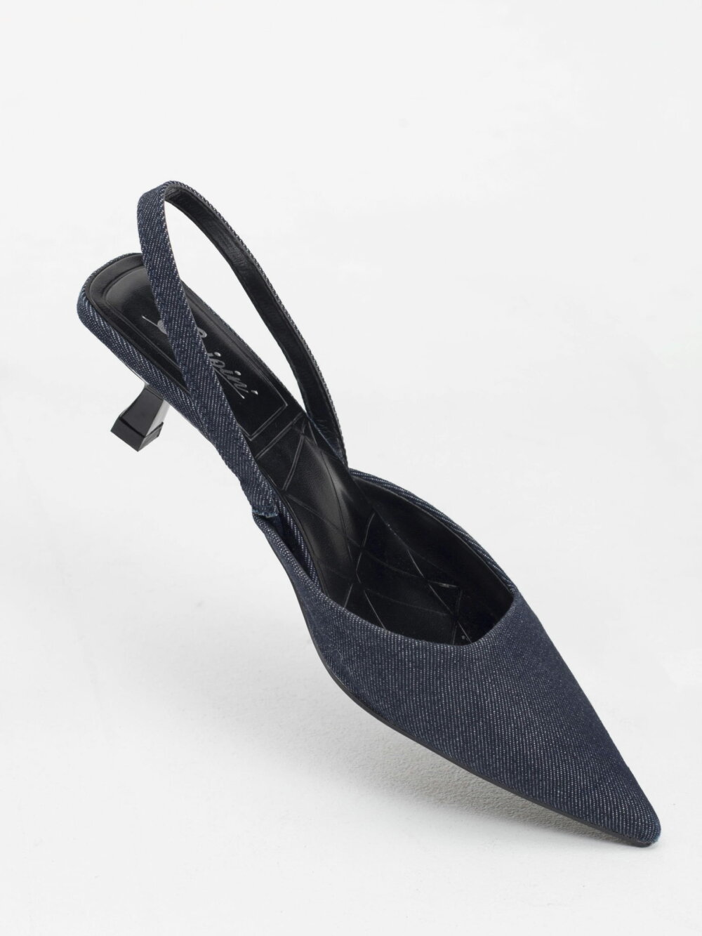 Slingback jeans mules